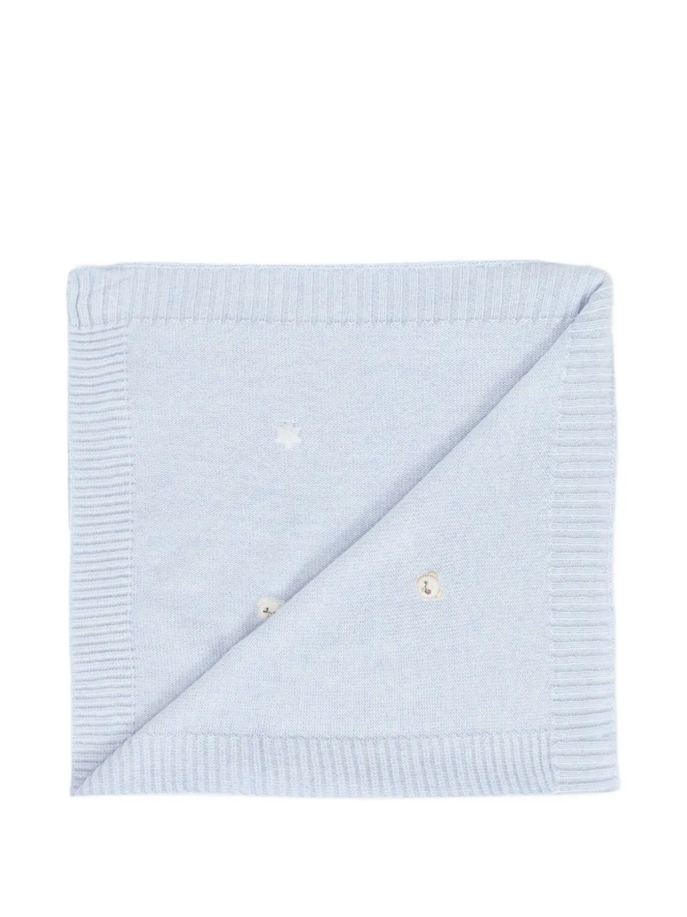 Nanán Embroidered-logo Baby Blanket In Blue