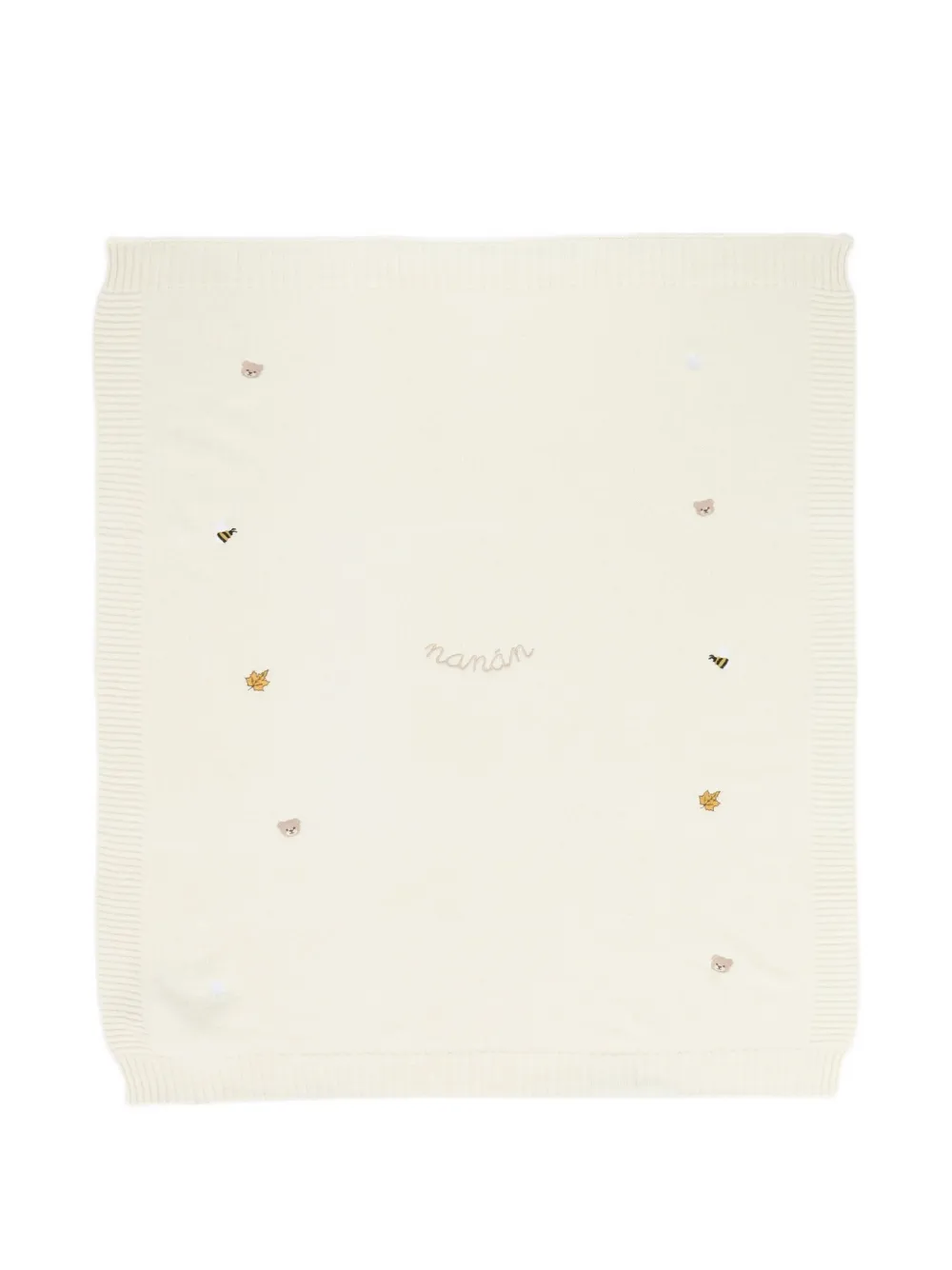 Nanán Embroidered-logo Baby Blanket In White
