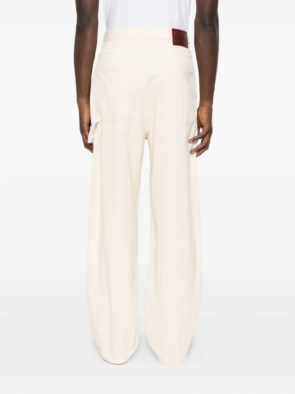 Drôle De Monsieur Katoenen broek met cargo zak Beige