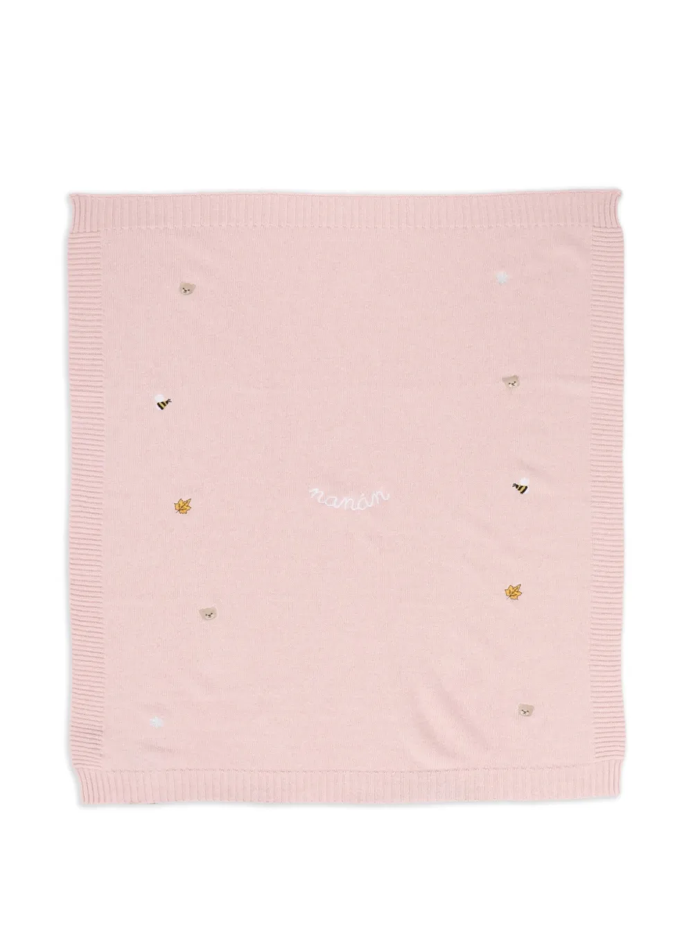 NANAN embroidered knit blanket - Rosa