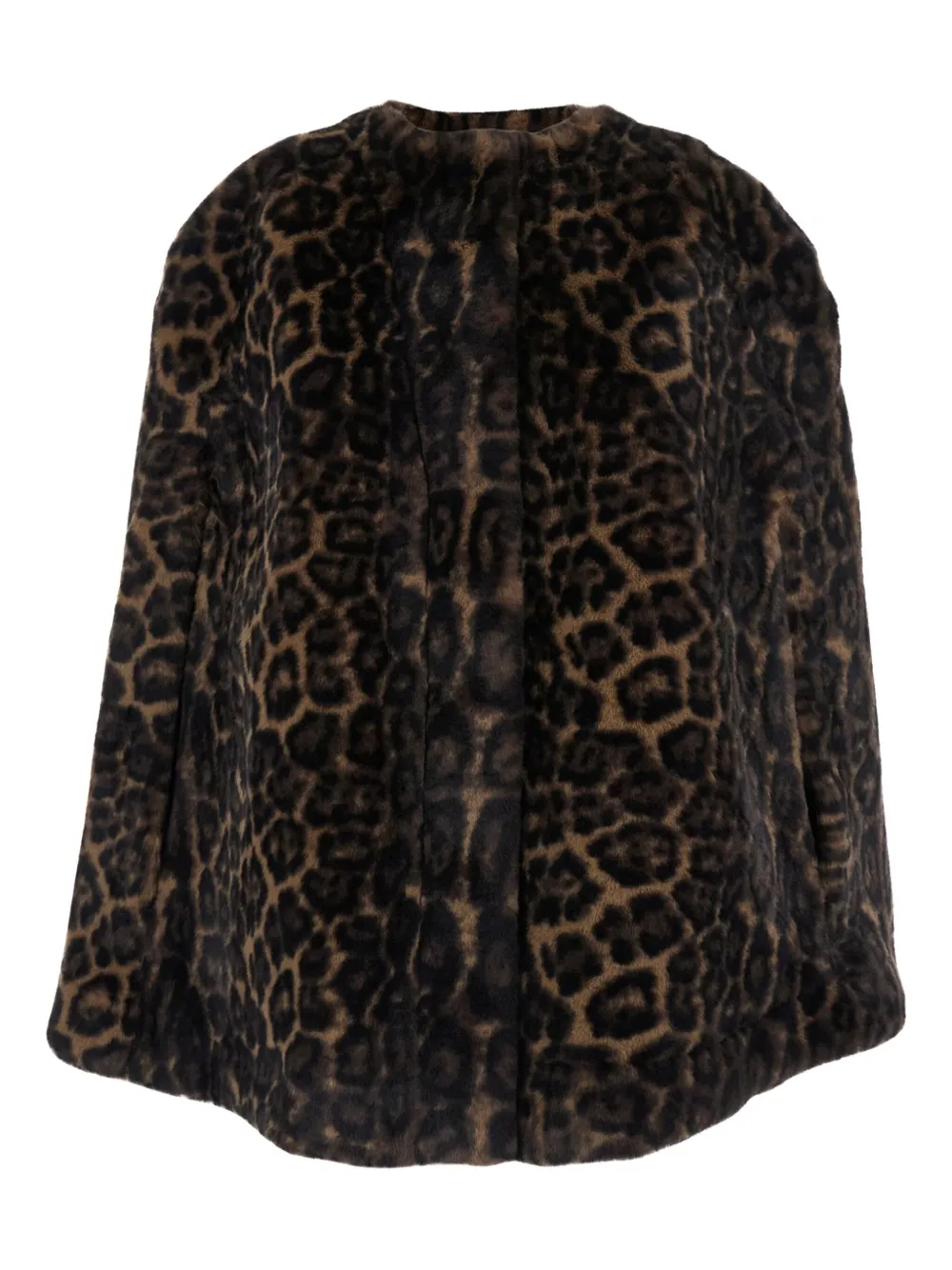 Apparis Leopard-print Cape In Brown