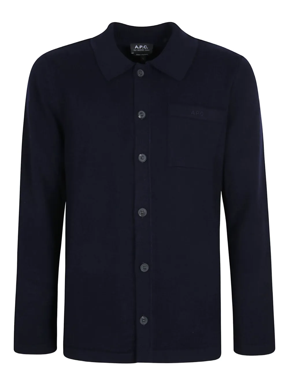 Apc Wool Button-up Jacket In Blue