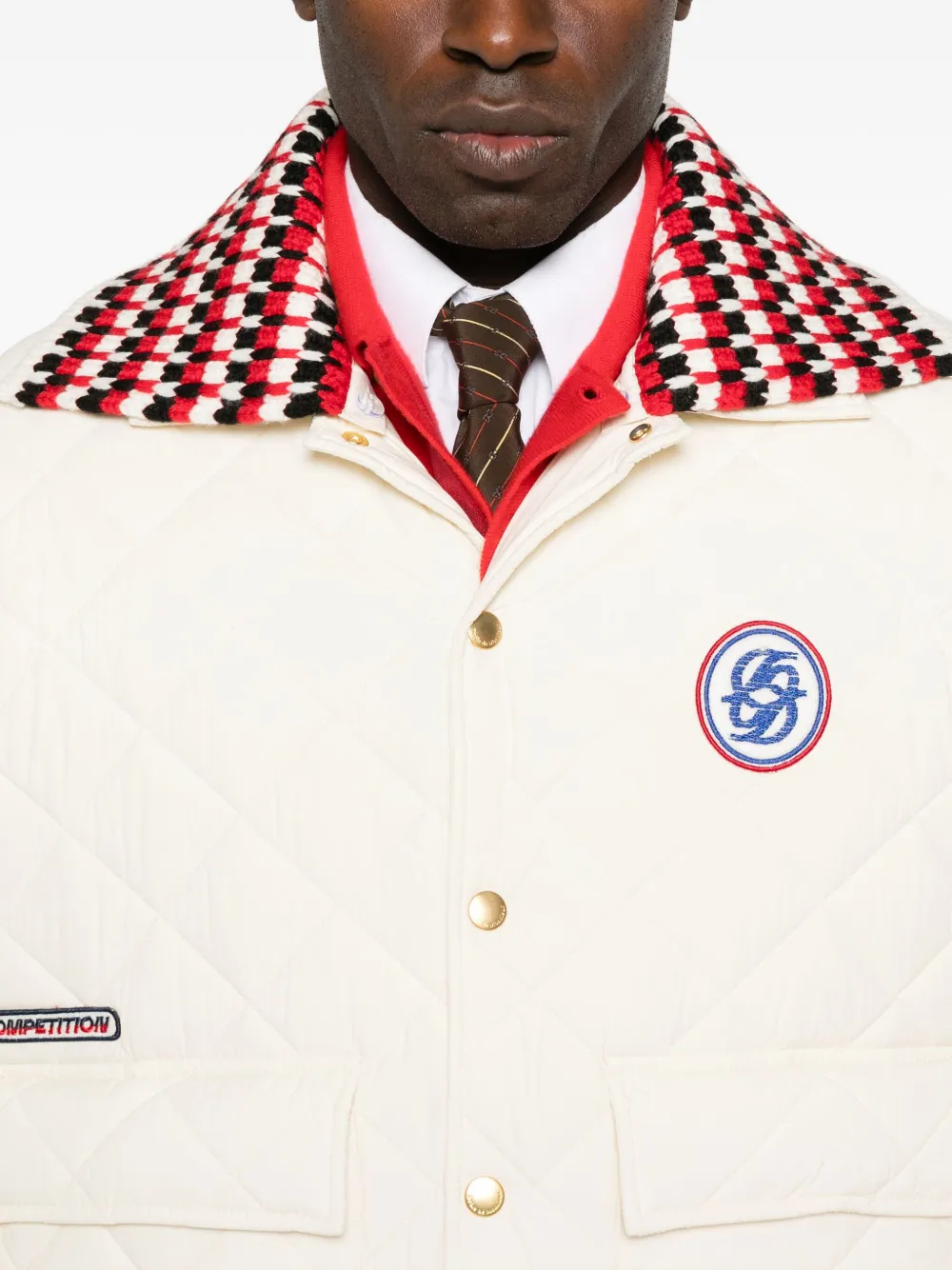 Drôle De Monsieur Quilted Logo-patch Bomber Jacket In White