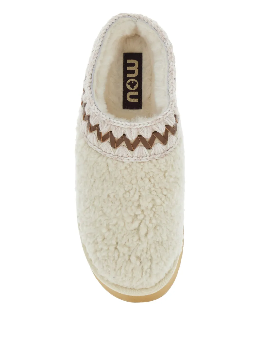 Mou flatform shearling mules Neutrals