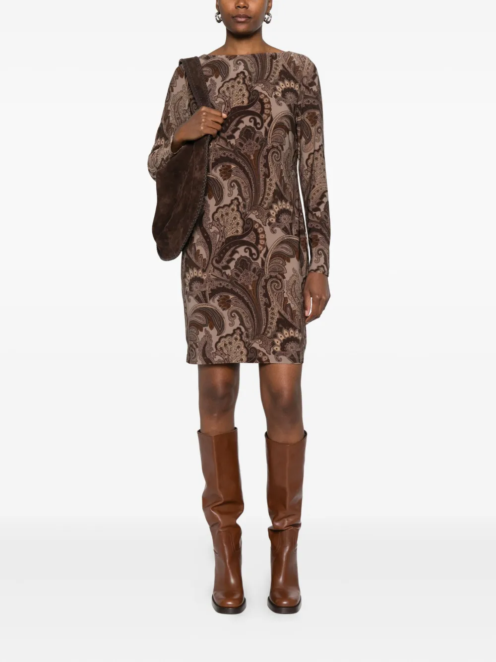 Polo Ralph Lauren paisley-print mini dress - Bruin