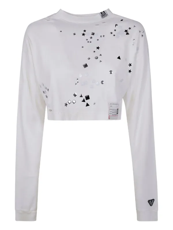 トップス MIHARA YASUHIRO Embellished Sweatshirt Maison MIHARA YASUHIRO stud-embellished Sweatshirt | White | FARFETCH