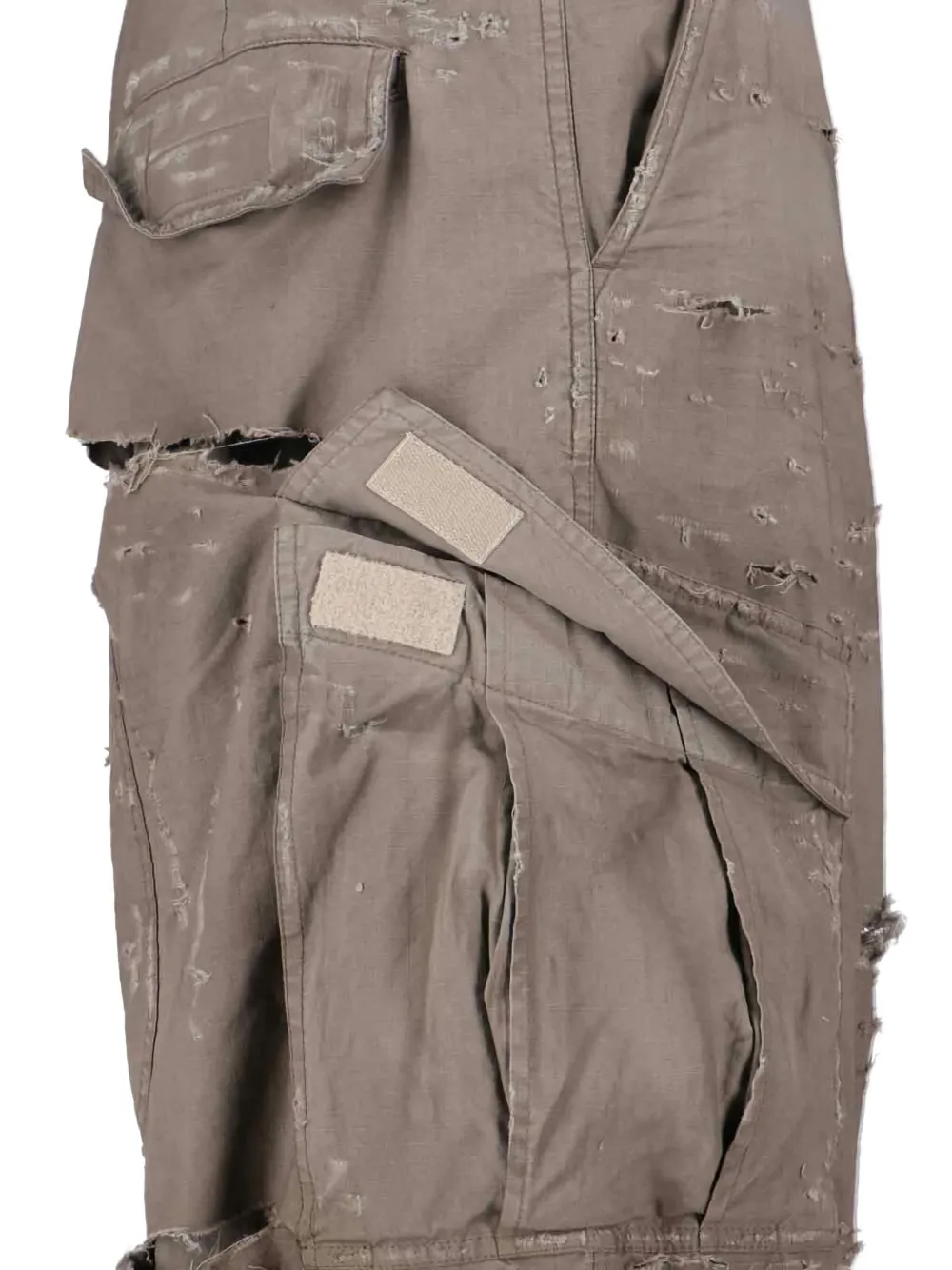 Balenciaga Distressed Cargo Pants In Gray