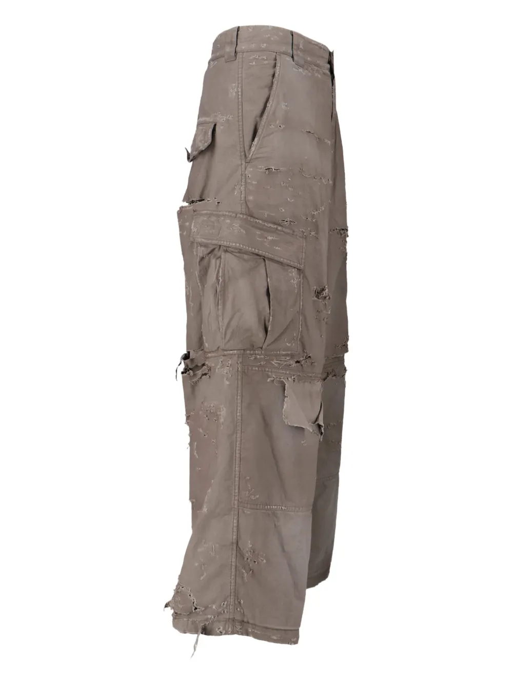 Balenciaga Distressed Cargo Pants In Gray