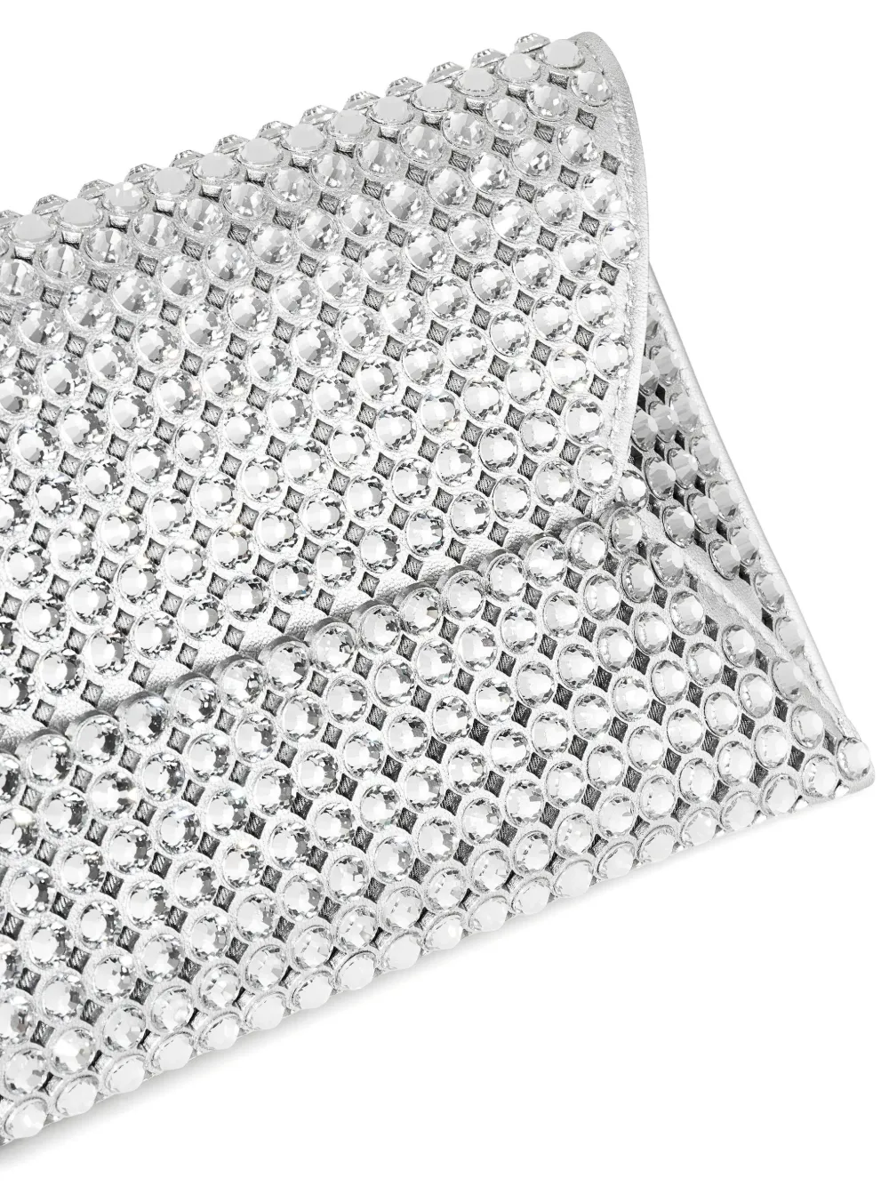 Aquazzura Tequila Crystal-embellished Clutch Bag In Silver