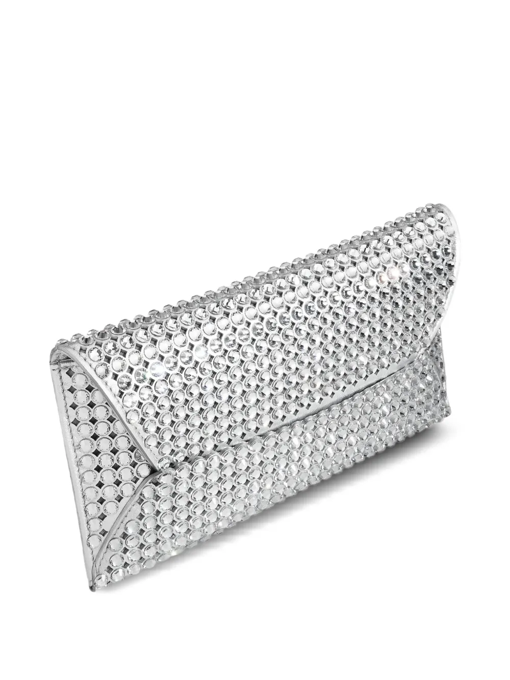 Aquazzura Tequila Crystal-embellished Clutch Bag In Silver