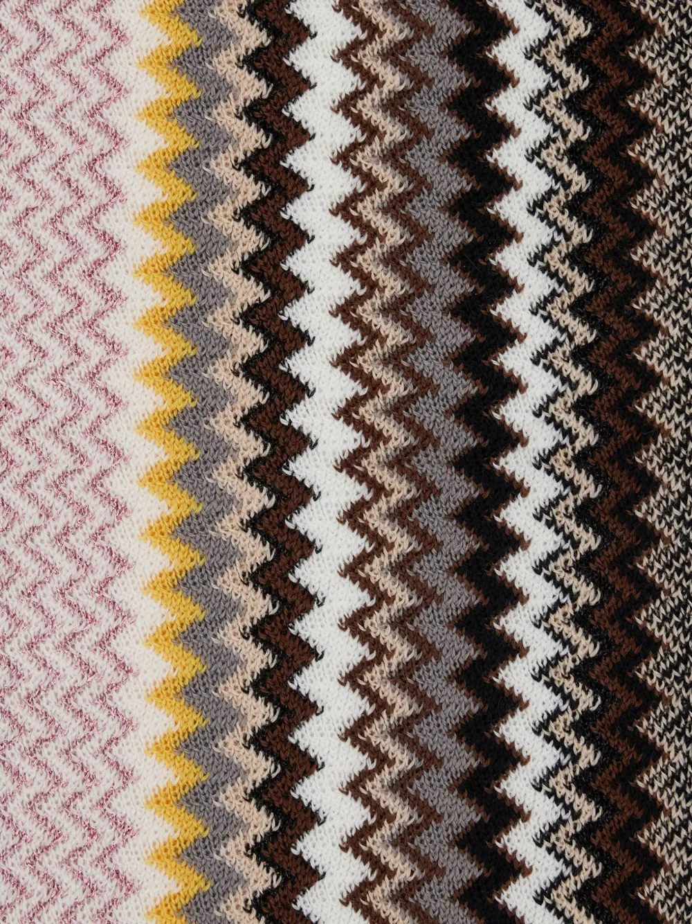 Missoni Multicolor Rectangular Scarf With Chevron Motif In Viscose Blend Woman In Gray