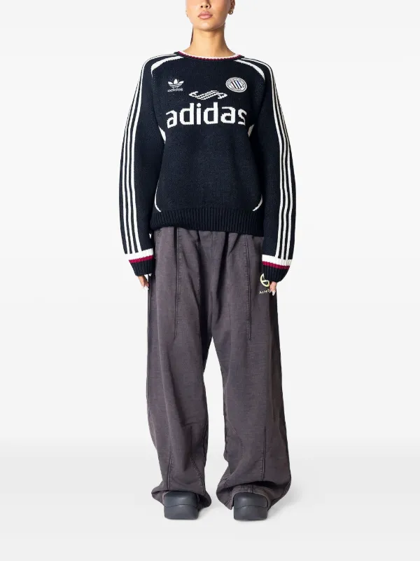 Adidas three-stripe Logo Sweater | Blue | FARFETCH