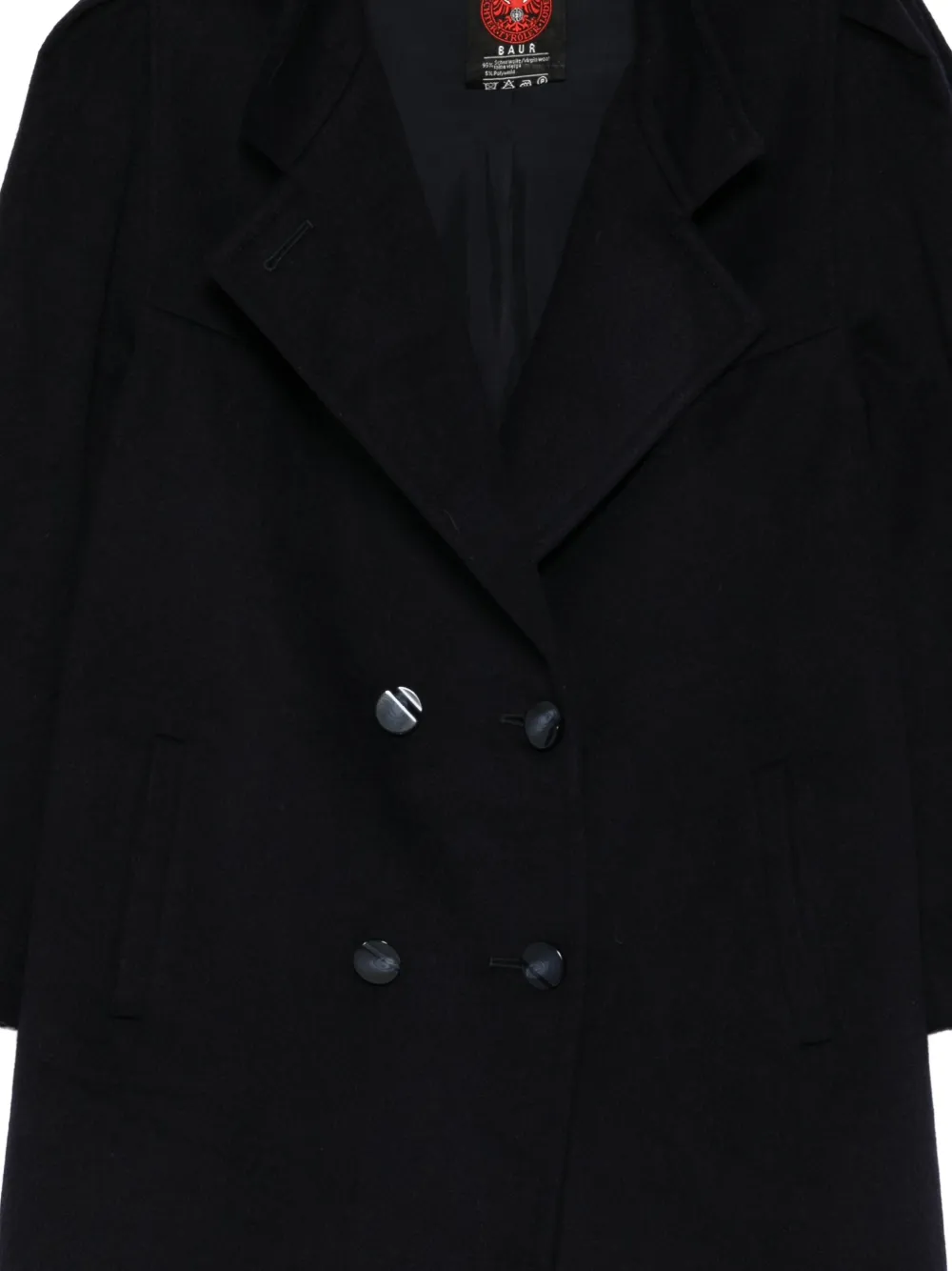 Pre-owned A.n.g.e.l.o. Vintage Cult 1980s Double-breasted Coat In Blue