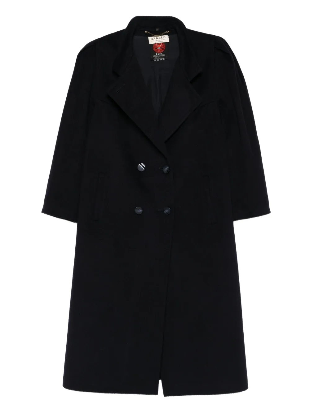 Pre-owned A.n.g.e.l.o. Vintage Cult 1980s Double-breasted Coat In Blue