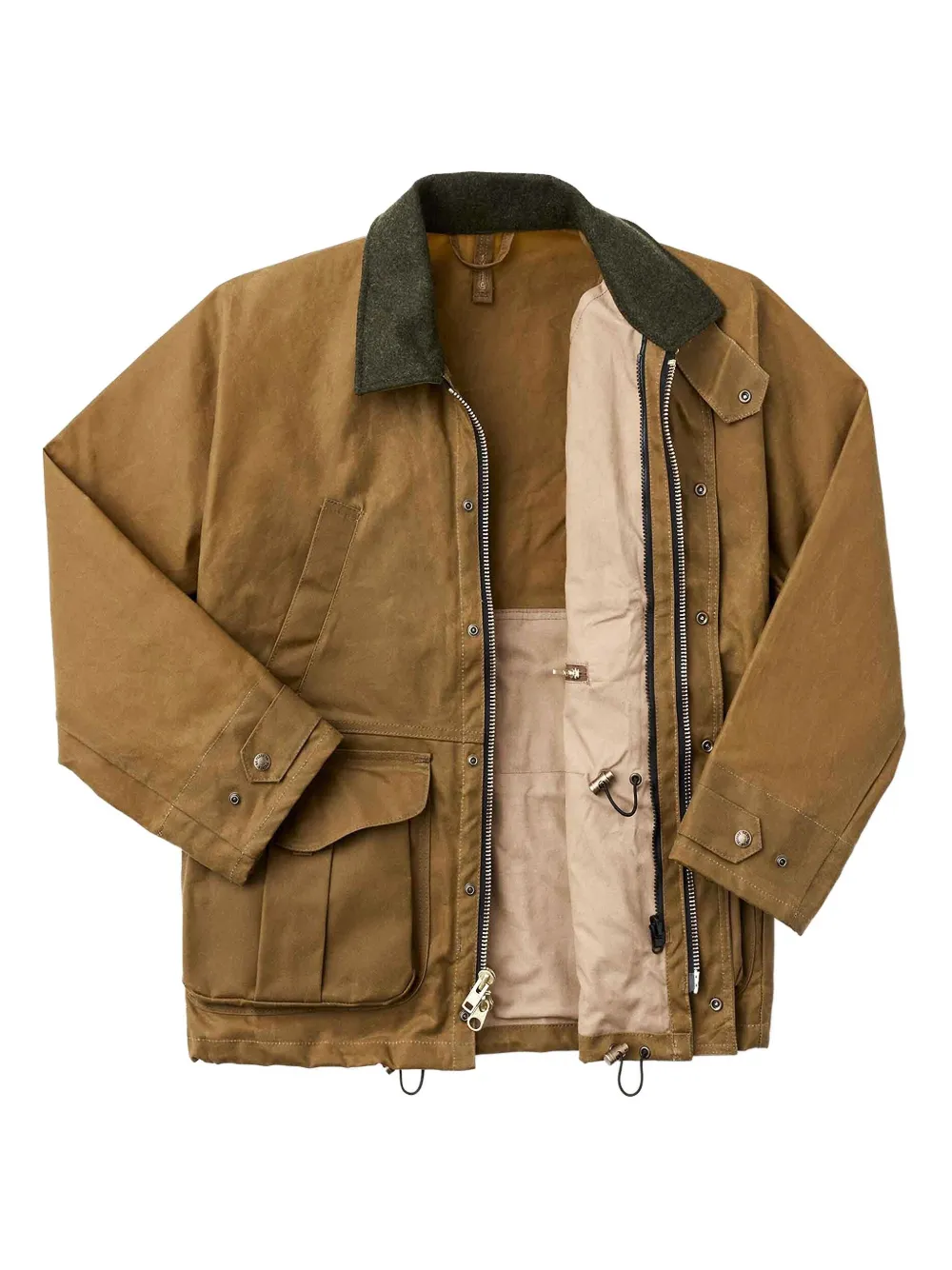 Filson Press-stud Cotton Jacket In Brown