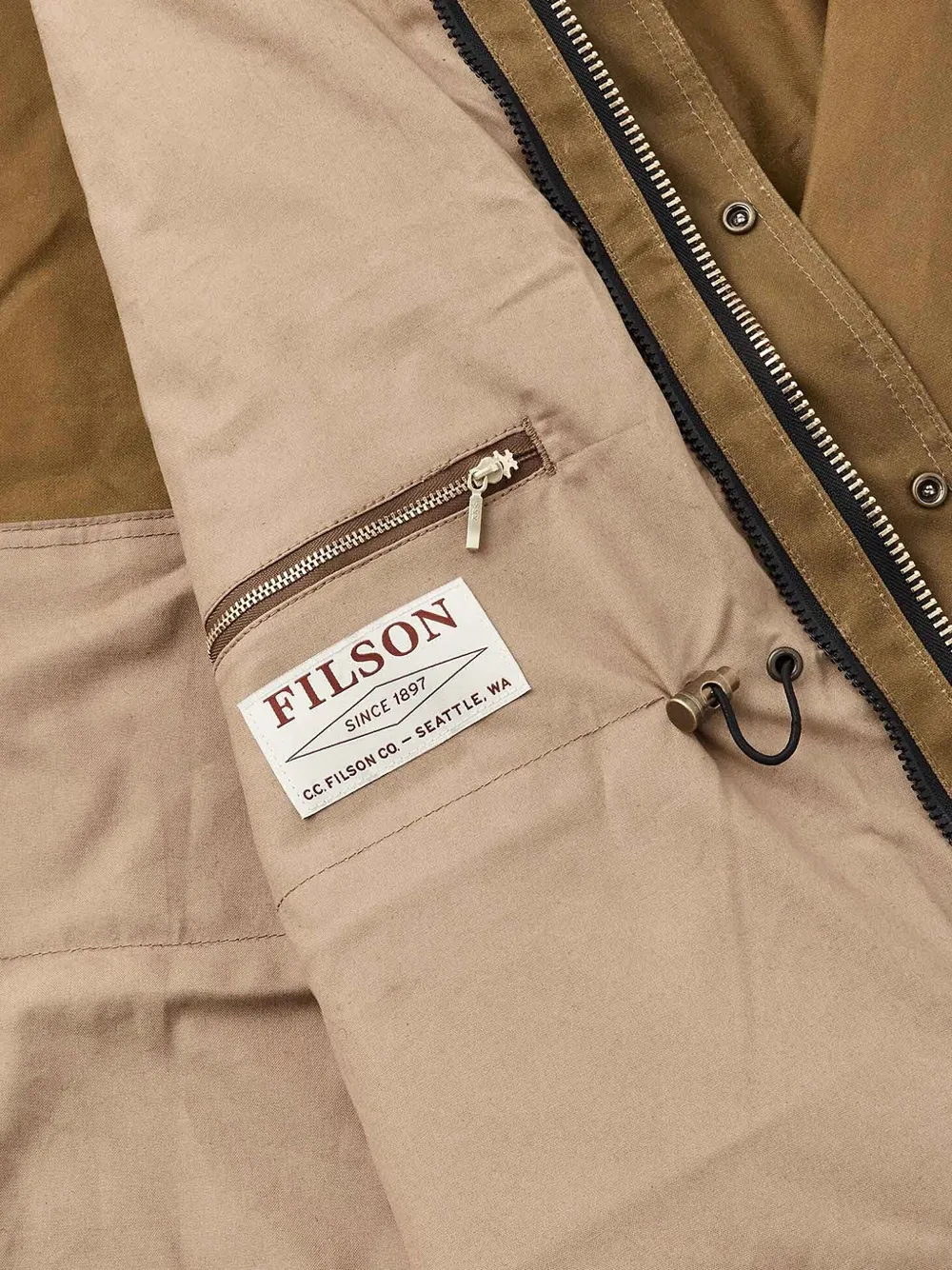 Filson Press-stud Cotton Jacket In Brown