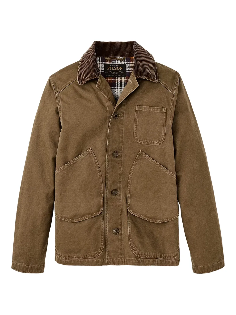 Filson corduroy-collar cotton jacket | Brown | Image 1