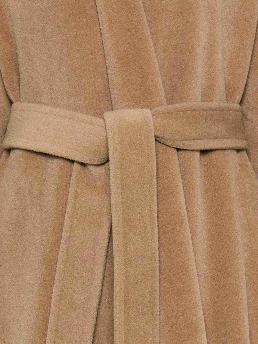 Pre-owned A.n.g.e.l.o. Vintage Cult 1980s Wool Blend Belted Coat In Brown