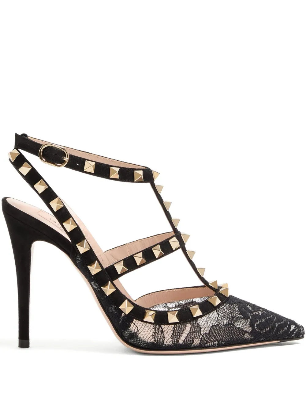 Valentino Pointed High-heeled Sandals In Black