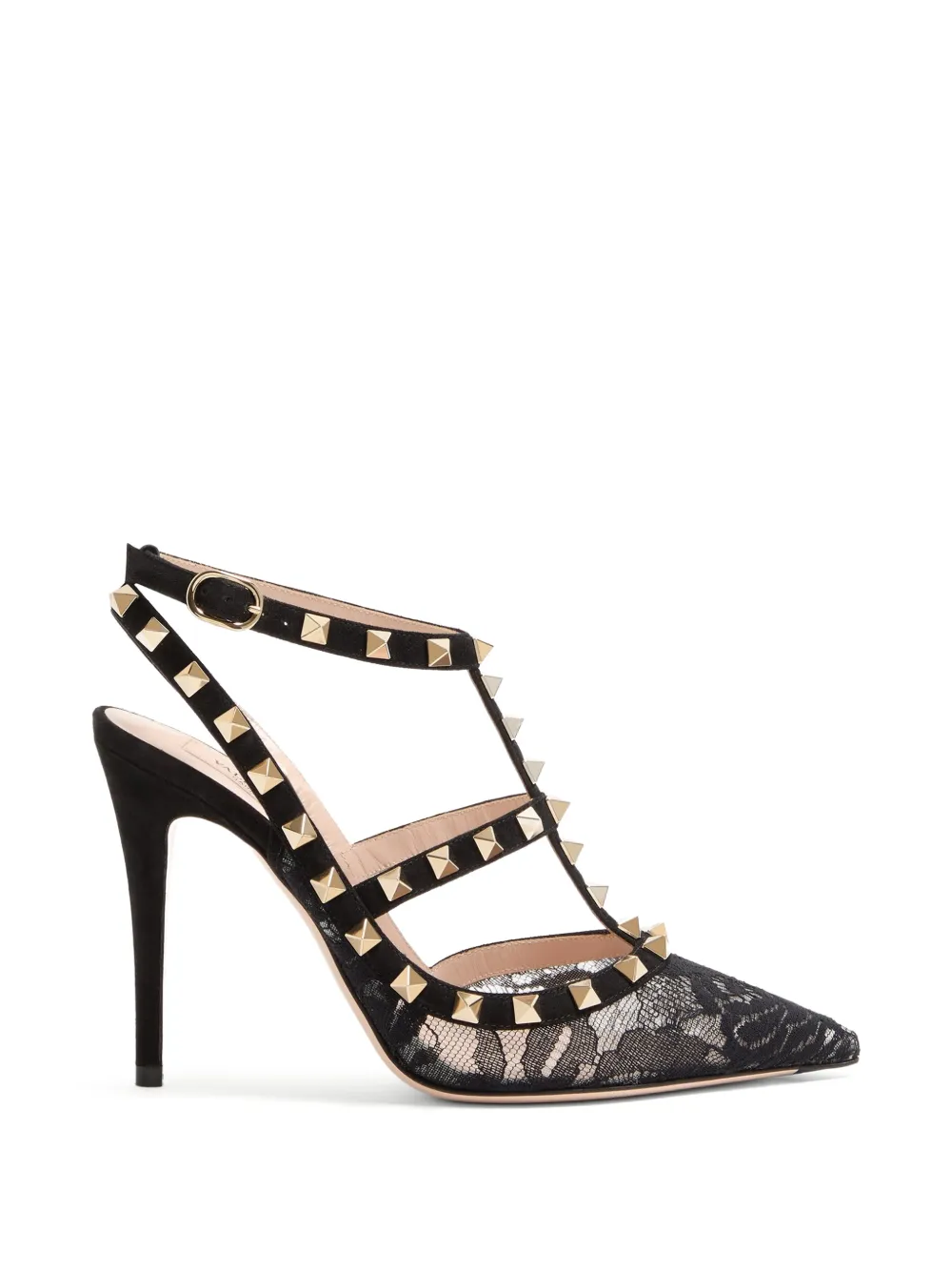 Valentino Garavani 100mm Rockstud lace pumps - Black