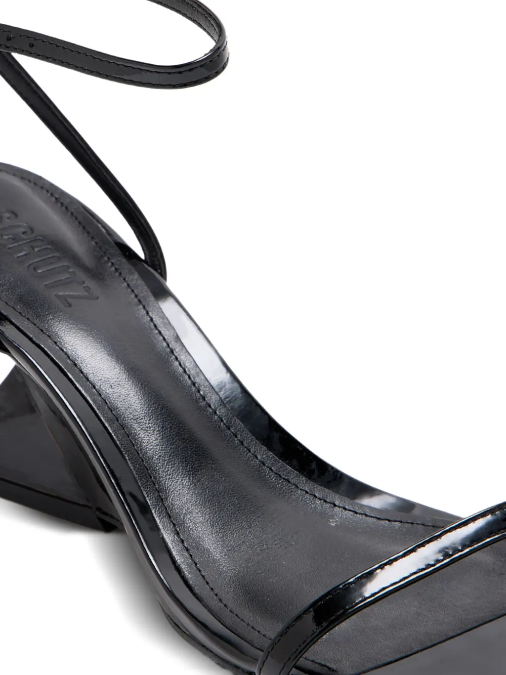 Schutz 75mm Joanna Geometric-heel Ankle-strap Sandals In Multi