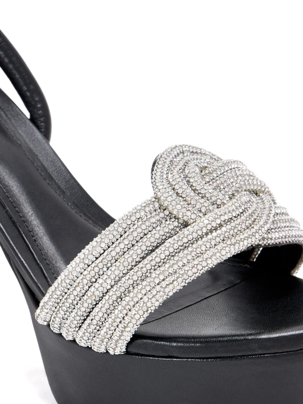 Schutz 105mm Bosa sandalen verfraaid met kristallen en plateauzool Zwart