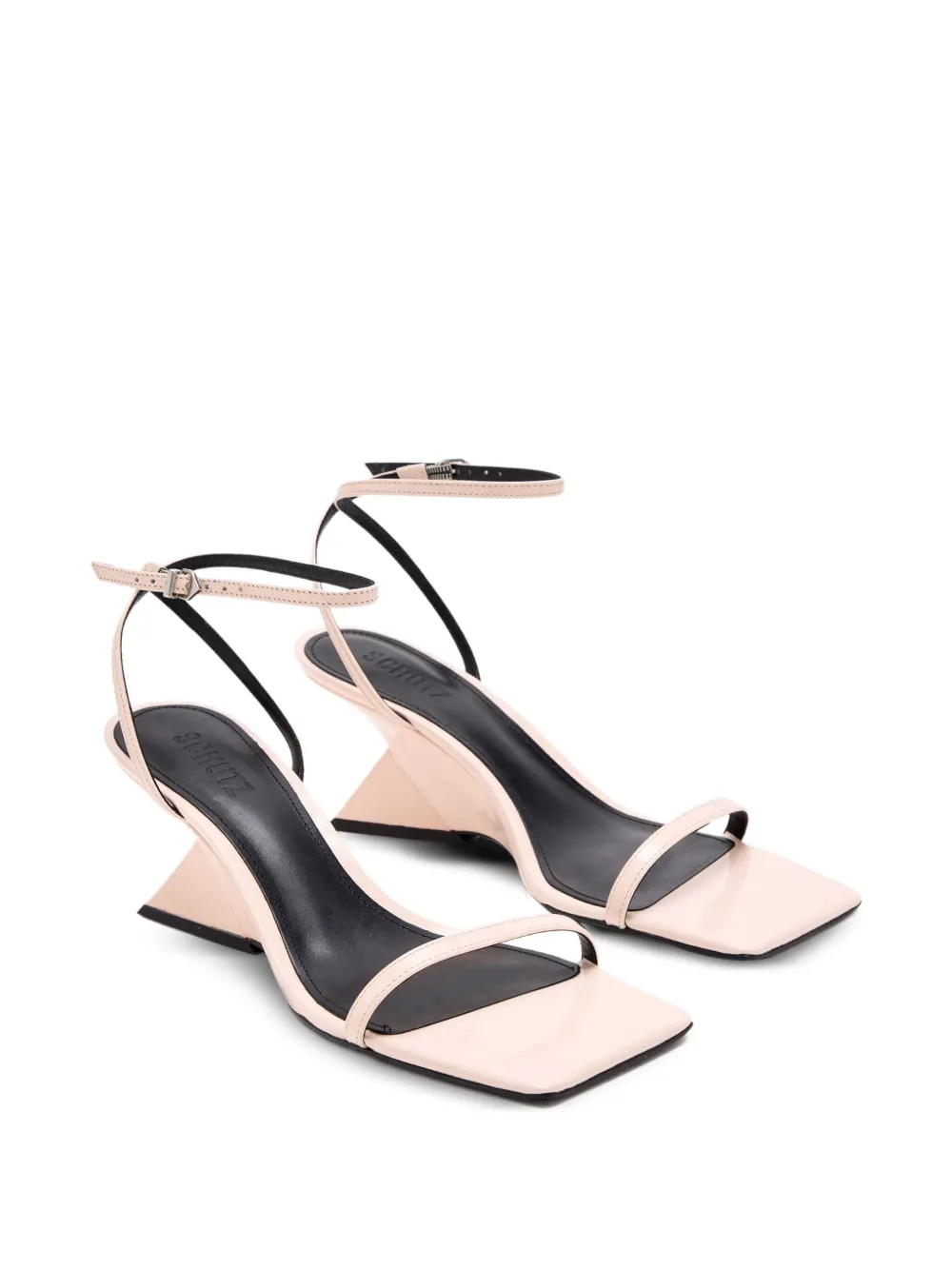 Schutz 75mm Joanna Geometric-wedge Sandals In Pink