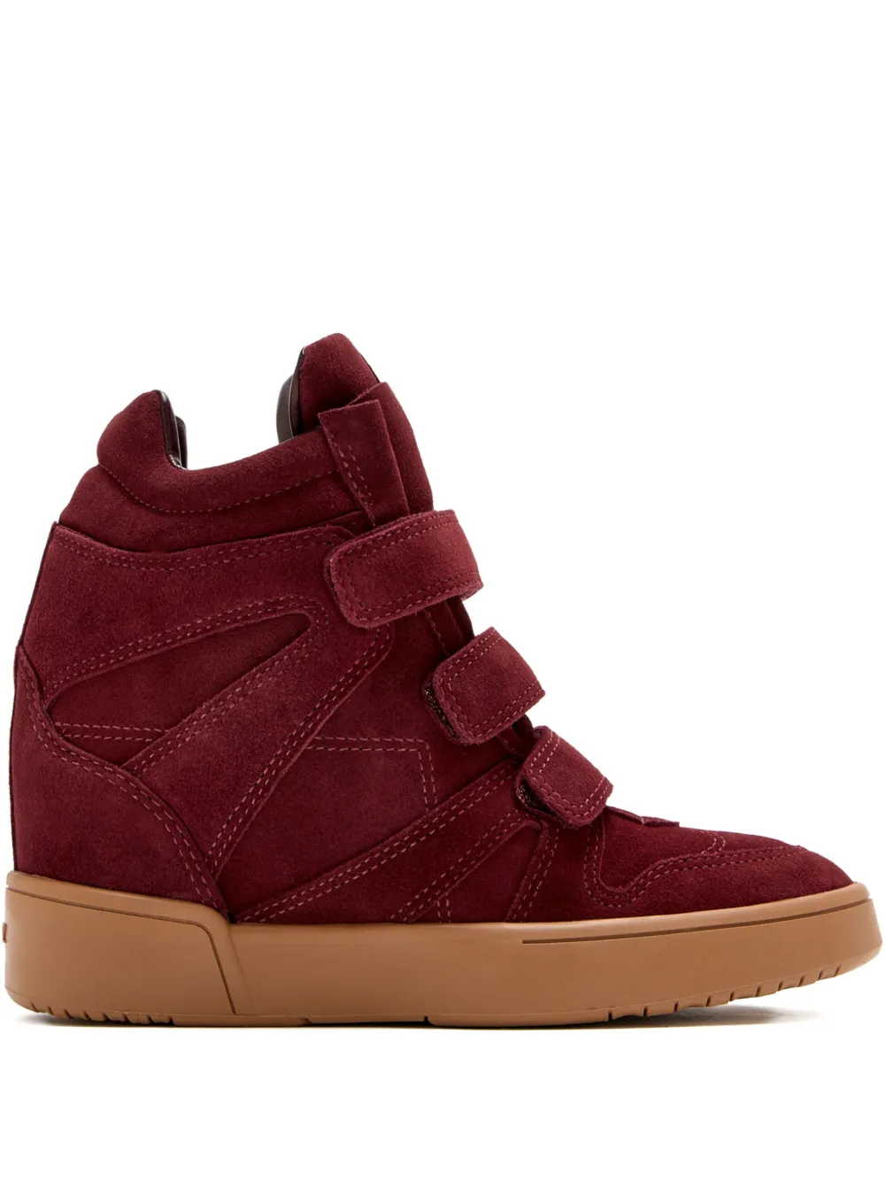 Schutz Suede Wedge Sneakers In Red