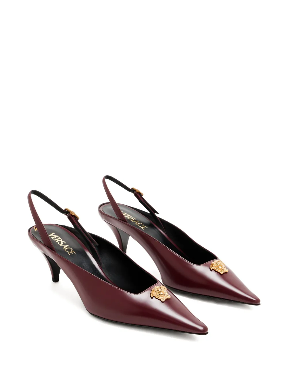 Versace 55mm La Medusa slingback pumps Red