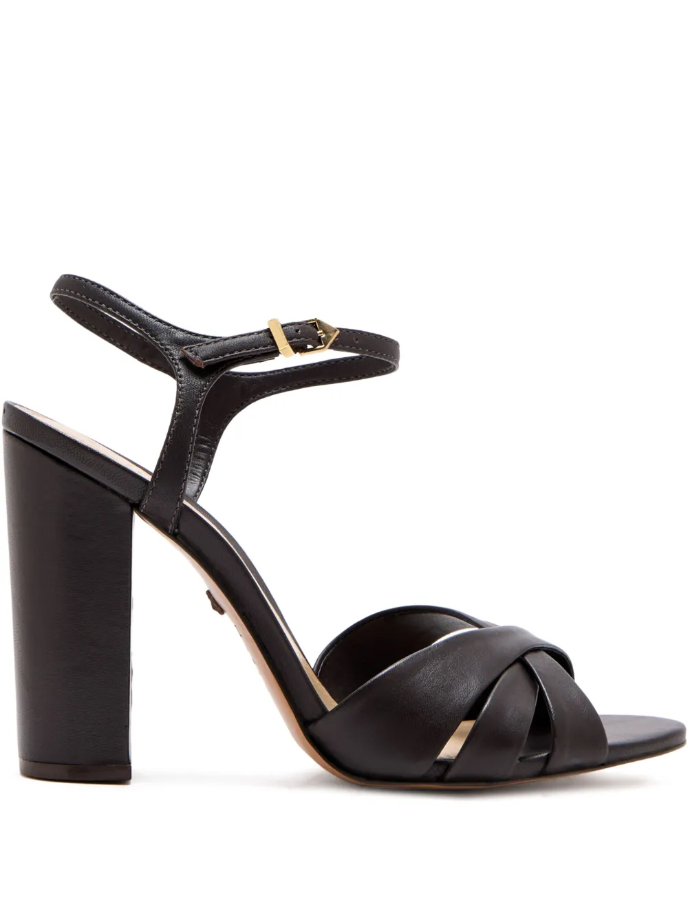 Schutz 105mm Keefa Block-heel Crossover Sandals In Black