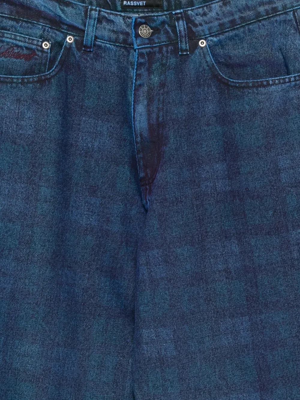 Rassvet Plaid-print Jeans In Blue