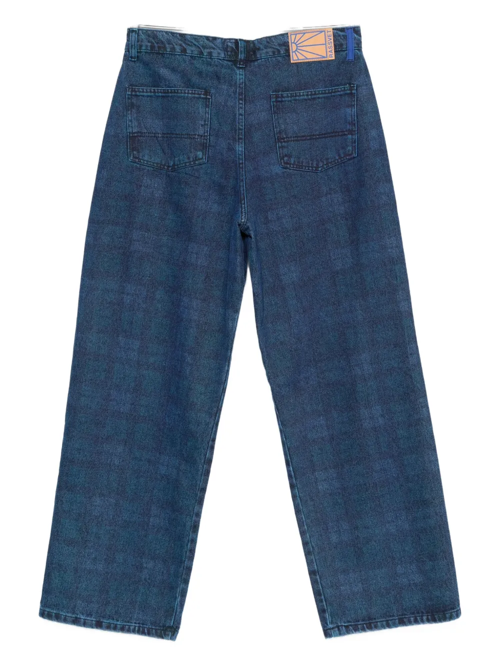 RASSVET plaid-print jeans - Blauw