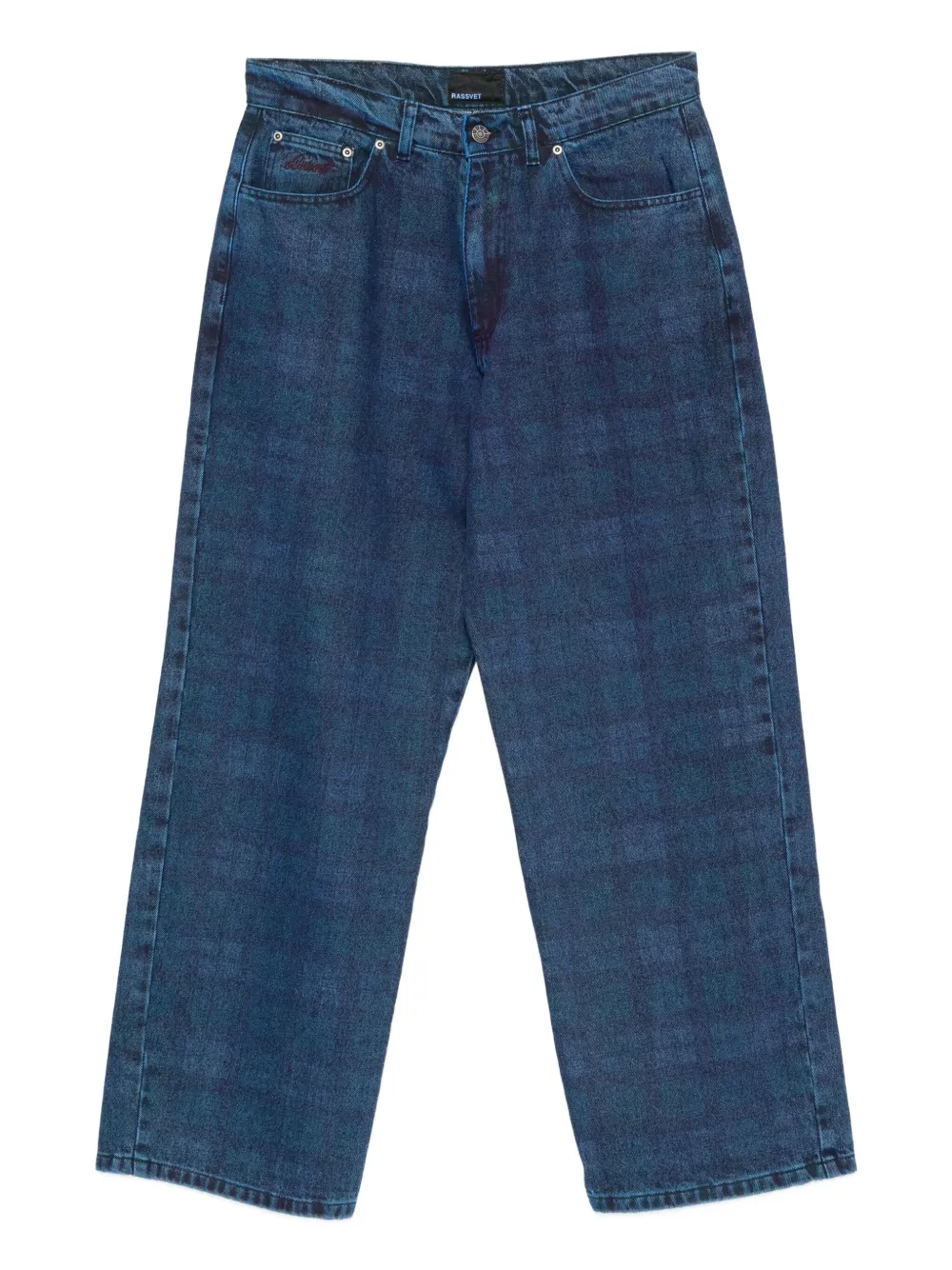 RASSVET plaid-print jeans | Blue | Image 1