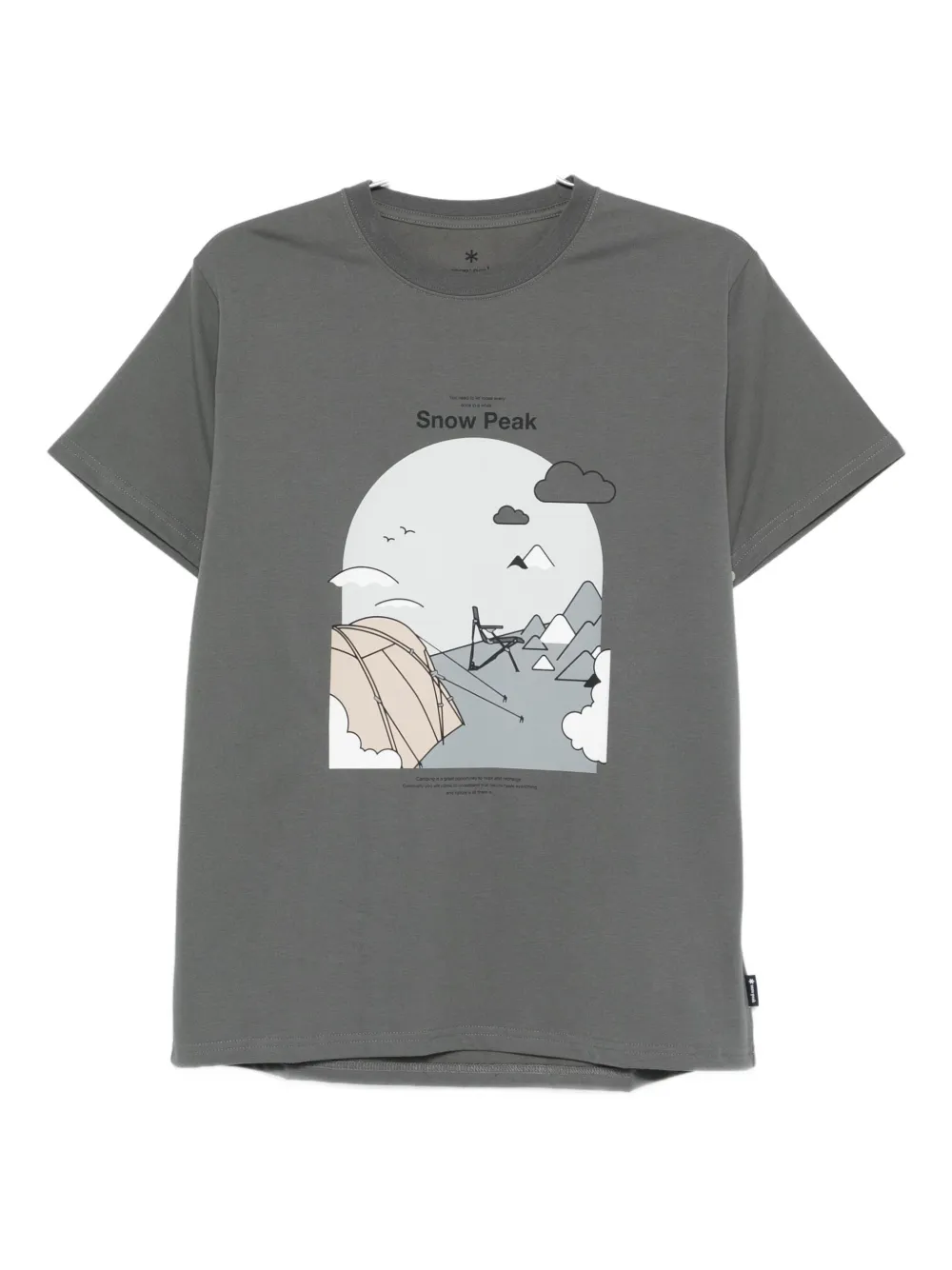Snow Peak Graphic Print T-shirt In Gray