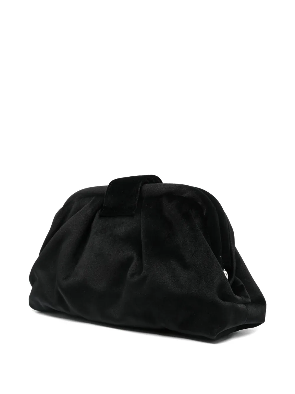 Twenty Four Haitch Embellished-tab Clutch Bag In Black