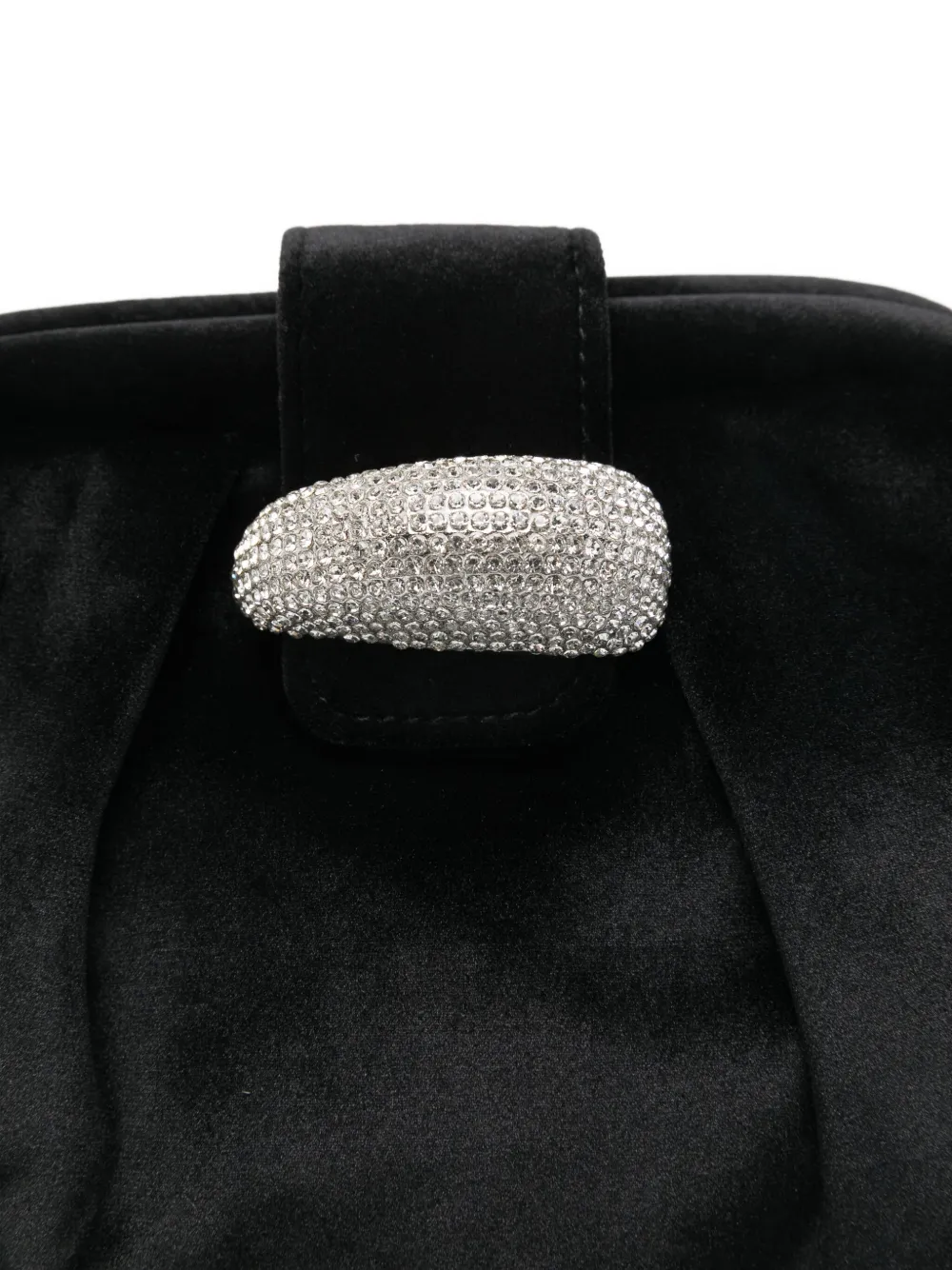 Twenty Four Haitch Embellished-tab Clutch Bag In Black