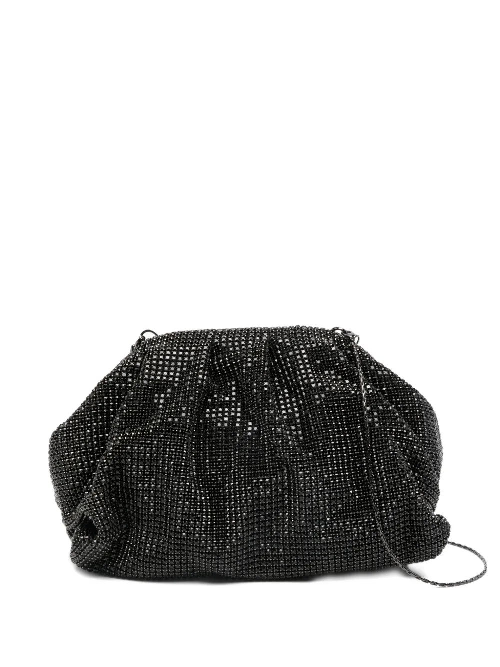 Twenty Four Haitch Petra Crystal-embellished Clutch Bag In Black