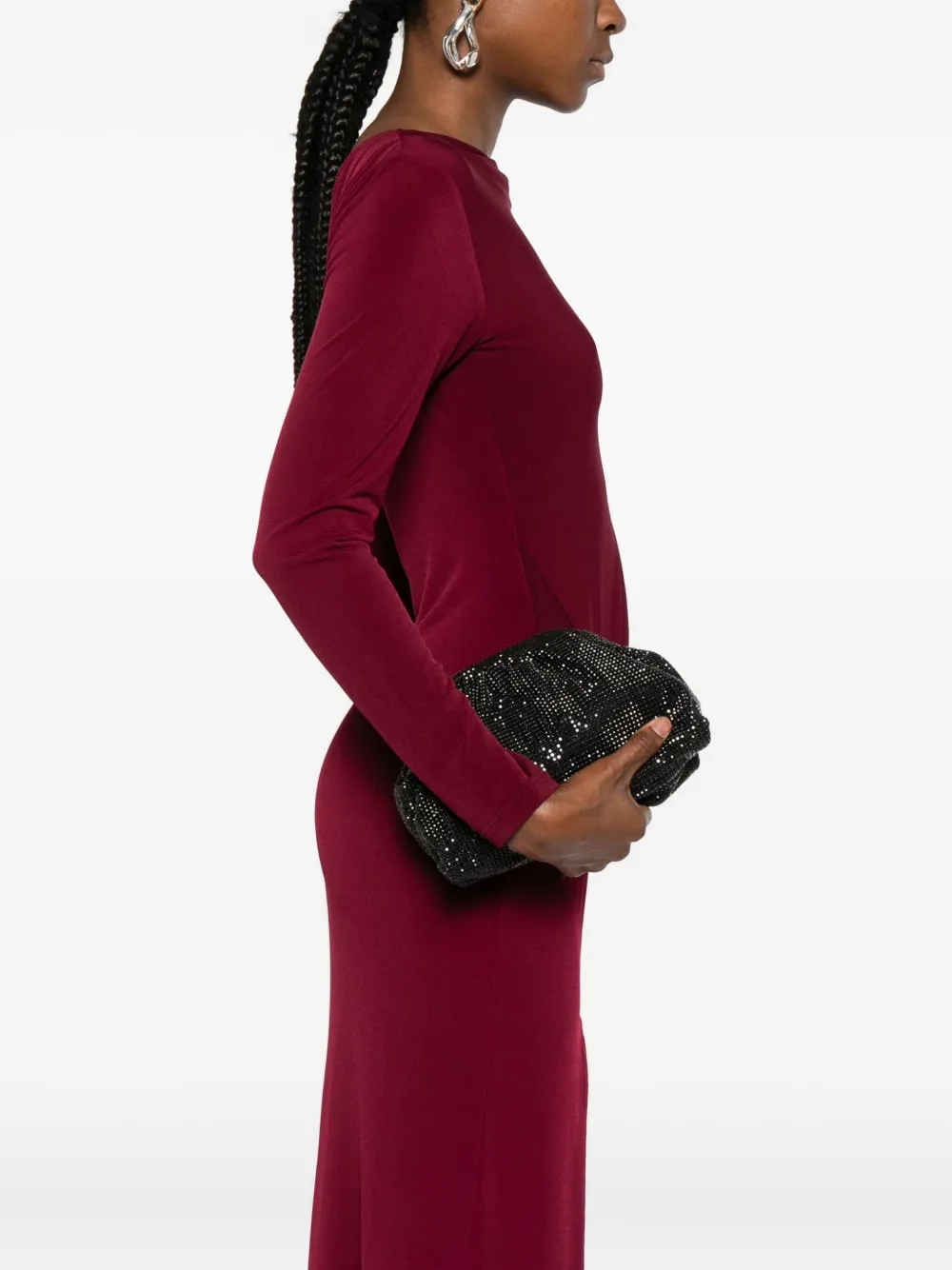 TWENTY FOURHAITCH Petra clutch verfraaid met kristallen - Zwart