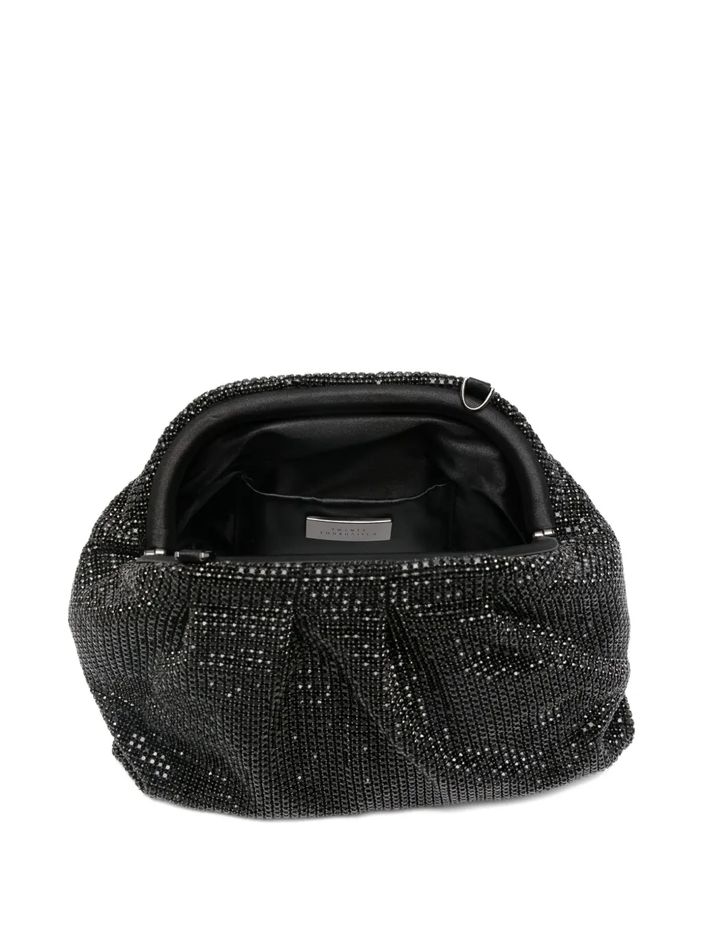 Twenty Four Haitch Petra Crystal-embellished Clutch Bag In Black