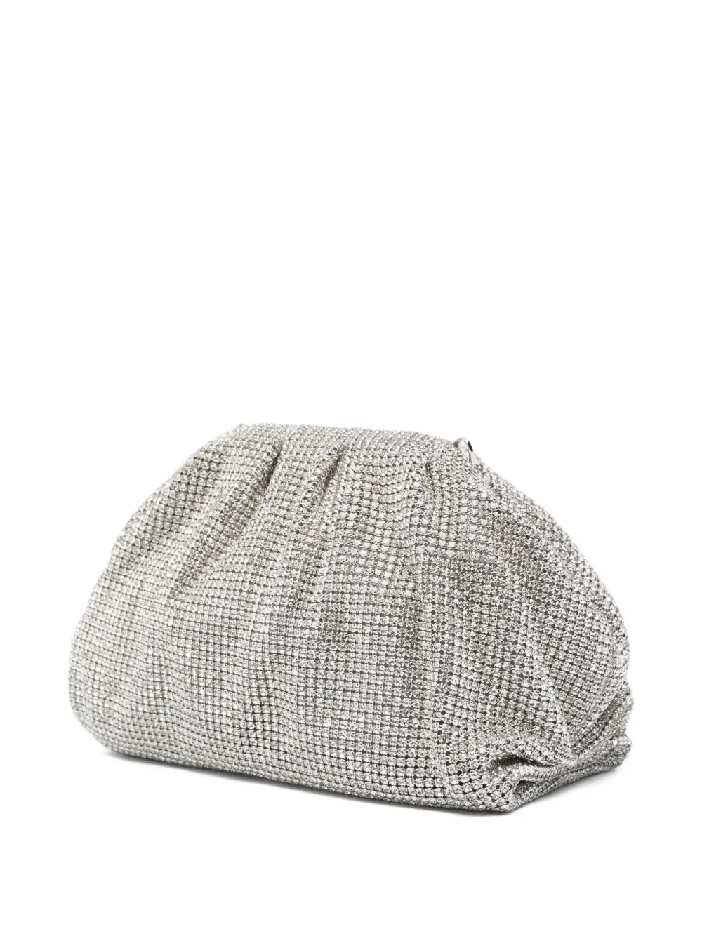 Twenty Four Haitch Crystal-embellished Clutch Bag In Silver