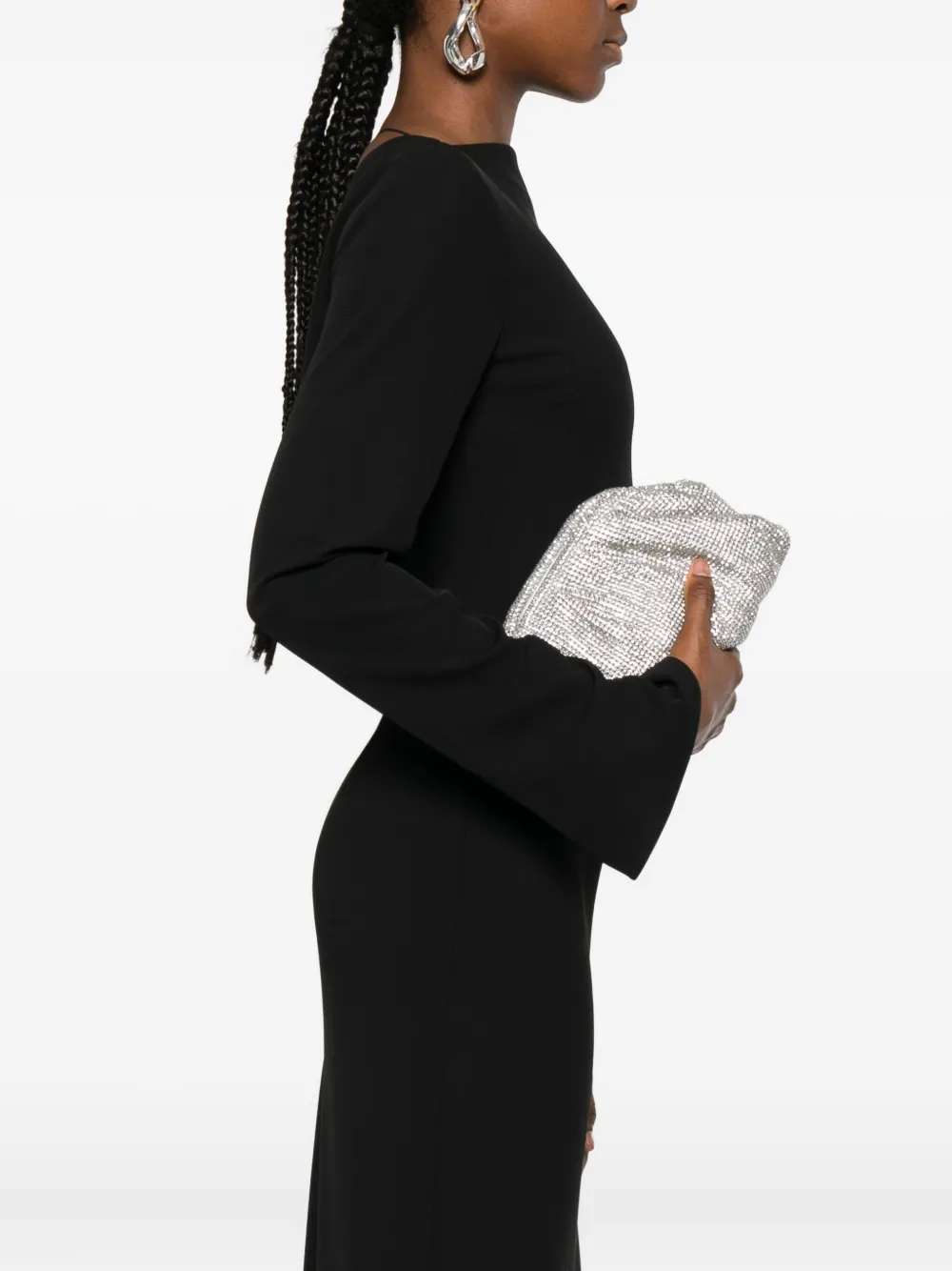 TWENTY FOURHAITCH Clutch verfraaid met kristallen - Zilver
