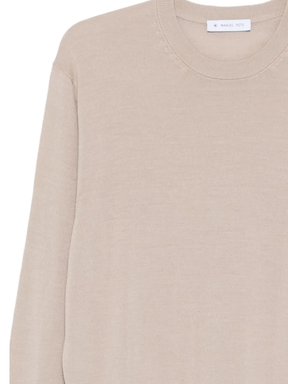 Manuel Ritz Wollen trui met ronde hals Beige