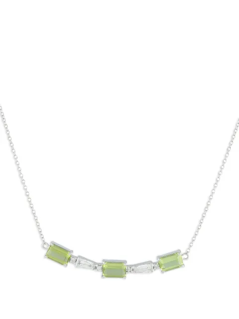 LB Exclusive platinum diamond and peridot necklace