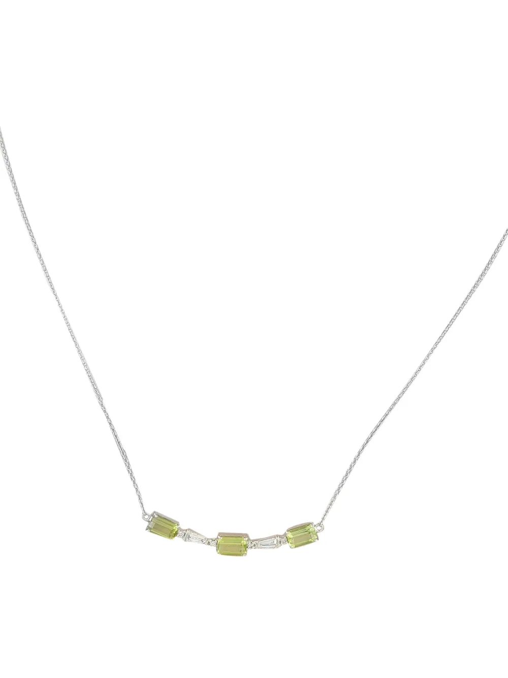 LB Exclusive platinum diamond and peridot necklace | Image 2