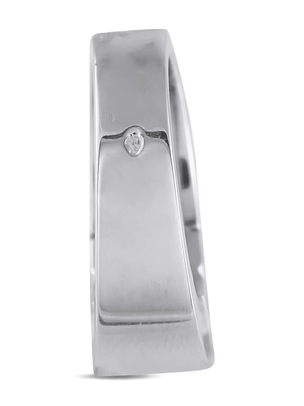 Pre-owned Van Cleef & Arpels 18k White Gold Quatrefoil Diamond Ring In Silver