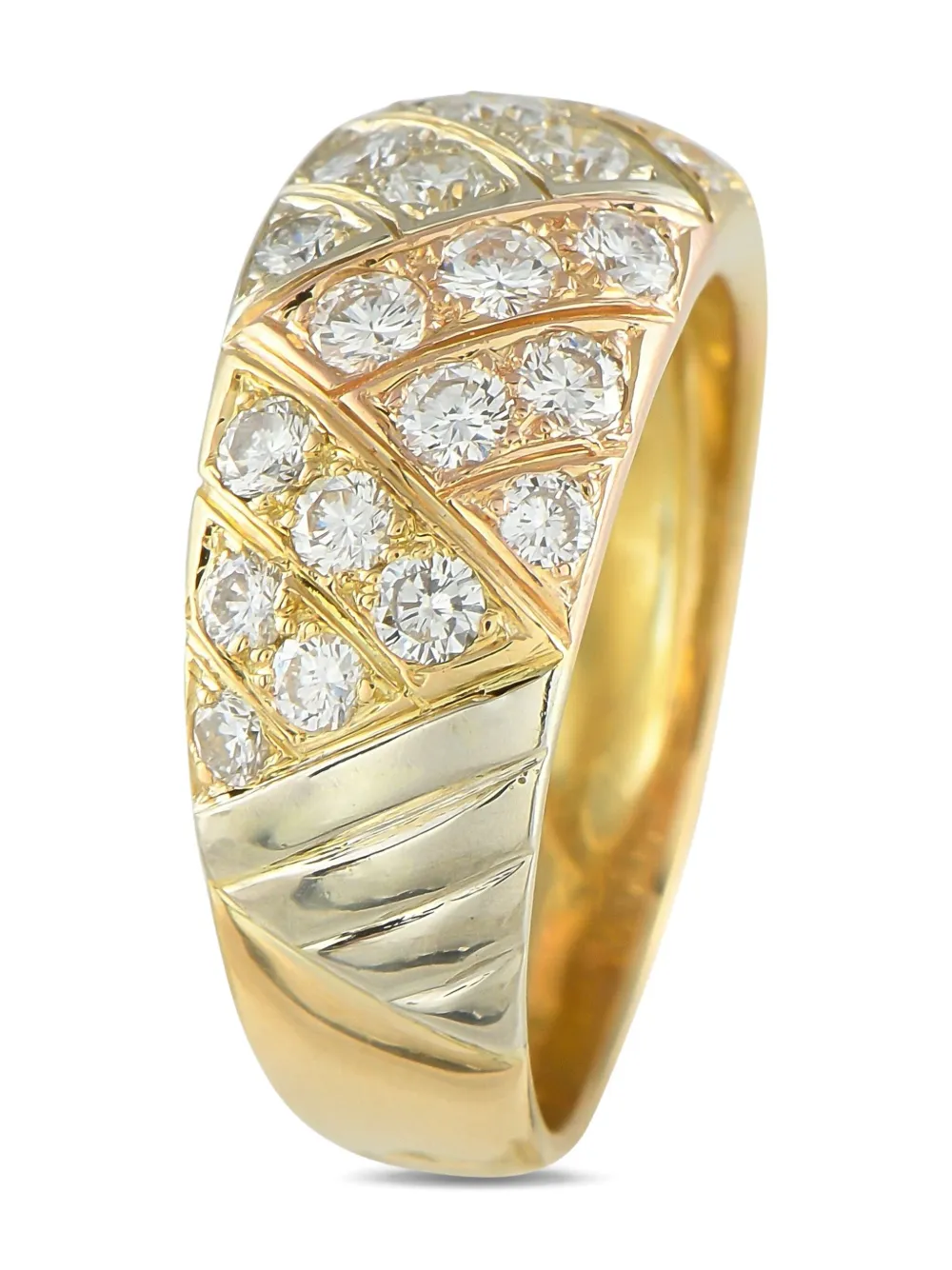 Pre-owned Van Cleef & Arpels 18k Yellow Gold Geometric Diamond Ring