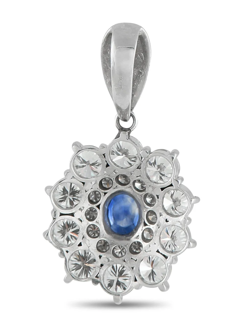 LB Exclusive platinum diamond and sapphire floral pendant | Image 2