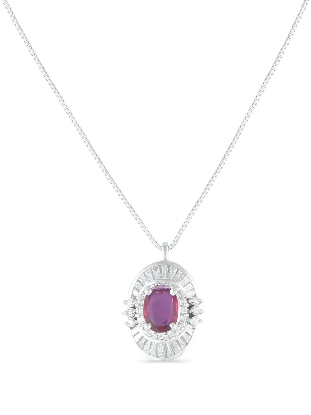 LB Exclusive platinum diamond and ruby necklace | Silver | Image 1