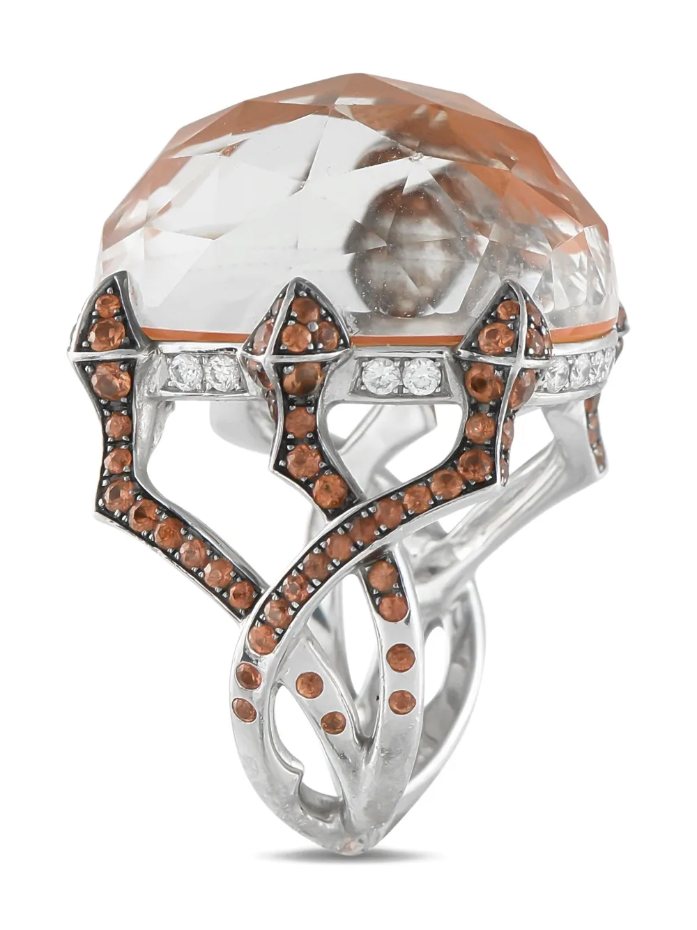 Stephen Webster bague en or blanc 18ct à diamants, quartz et saphir | Image 2