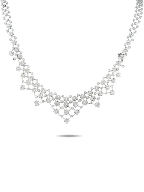LB Exclusive 18K white gold diamond openwork necklace